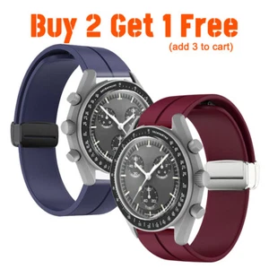 Bracelet en silicone 20 mm bracelet magnétique pour OMEGA Swatch bracelet de montre pour bracelet Rolex - Photo 1 sur 41