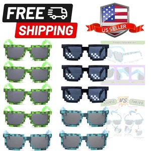 Fun 10pc UV Protected Sunglasses - Pixelated Style for Parties & Photoshoots - Picture 1 of 9