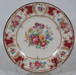 RARE SYRACUSE CHINA OLD IVORY ROMANCE MAROON PATTERN BREAD & BUTTER PLATE 6.25" - Picture 1 of 3