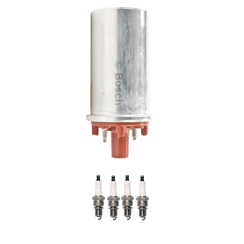 Bosch Ignition Coil Denso 4 Iridium TT Spark Plug Kit For Porsche 924 944 L4 - Image 1 of 1