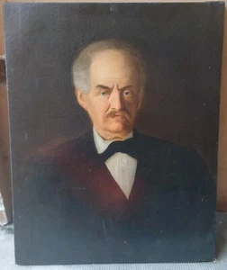 QUADRO OLIO SU TELA 1800 RITRATTO DI UOMO PAINTING OIL 76X60 CM NOBILE - Foto 1 di 12