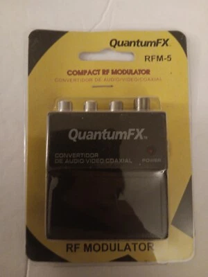 Modulador compacto de RF Quantum FX RFM-5 para conectar cables de A/V RCA a TV coaxial Foto 1 de 4