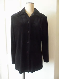Giacca camicia manica lunga in velluto poliestere elasticizzato nero Baranda - XL - Foto 1 di 9