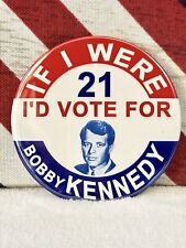 Bobby Kennedy 2024 Political Campaign Metal Pin-Back Button 3" Round (Style #2)