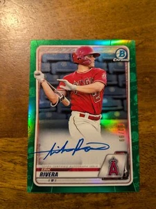 2020 Bowman #CPA-ERI Erik Rivera Chrome Prospect Autographs Green Refractor #/99 - Picture 1 of 2
