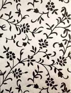 Papel Especial The Paper Company 2 piezas 8.5" x 11" NEGRO FLOCADO FLORAL SOBRE PLATA - Imagen 1 de 2