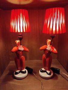 1920s Art Deco  Robj Paris Pair BELLHOP BOYS Figure Table Lamp. RARE!!!!