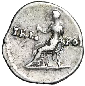 Vespasian AR Denar "Vesta sitzend" Rom getönt - Bild 1 von 5