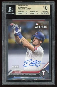 2023 TOPPS NOW EVAN CARTER AUTO AMERICAN LEAGUE WILD CARD /99 BGS 10 - Picture 1 of 2