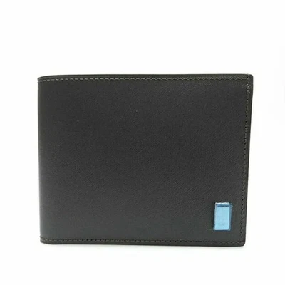 USADO Dunhill Bifold Wallet cuero marrón oscuro artículo sin usar - Imagen 1 de 4