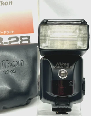 Nikon Speedlight SB-28 Shoe Mount Flash [Mint] Black w/Pouch & Manual Japan - Image 1 of 4