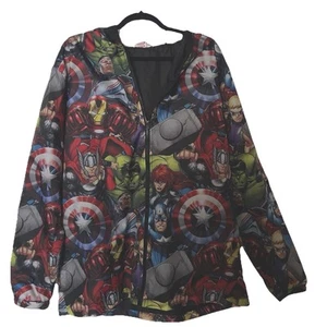 Marvel-Avengers Windbreaker Lightweight Jacket Full ZipUp Adult Size Large - Picture 1 of 8