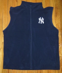 New York Yankees Fleece Vest Blue Zip Polyester XL Baby Ruth Logo SGA 9/24 2025 - Picture 1 of 9