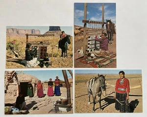 Lot 4 Navajo Indianerinnen Postkarten Sedona Arizona Vintage unbenutzt - Bild 1 von 7