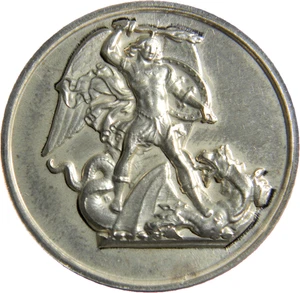 Bélgica 1981 San Miguel Matando al Diablo Ficha de Plata (04923) - Imagen 1 de 2