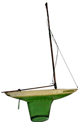 Antique Peggy Jane Hercules Metal Pond Sailboat Toy Metal 23" Length - Image 1 of 4