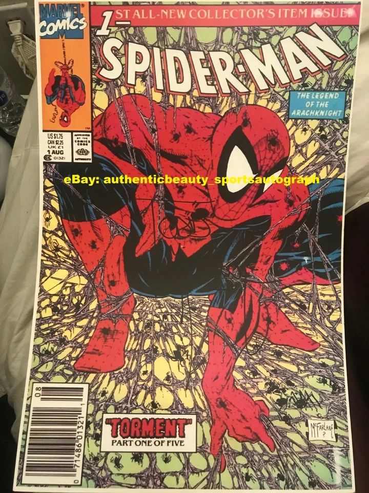 TODD McFARLANE MARVEL COMICS SPIDER-MAN 1ST ISSUE SIGNED MOVIE 12x18 REPRINT RP - Image 1 of 1