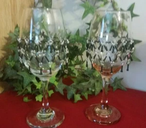 Handmade Glass Beaded Wine Glass Covers..Set Of Two..Variety of Colors - Picture 1 of 7