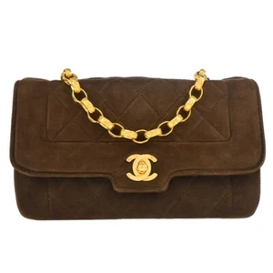 Chanel Brown Suede Single Flap Shoulder Bag 195068 - Picture 1 of 11