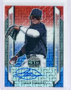 Jasson Dominguez Autograph /3 2021 Leaf Metal Draft Yankees Prospect Auto - Picture 1 of 12