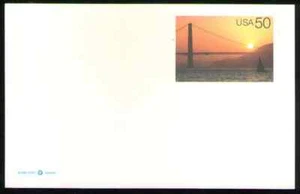 US. UX283. 50c. Golden Gate at Sunset. MNH. 1997 - Picture 1 of 1