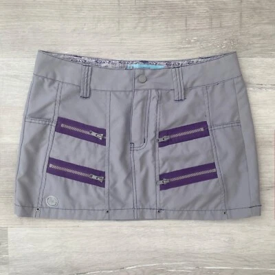 Minifalda vintage Y2K años 2000 Macgear Macgirl gris Tech Rave Foto 1 de 4