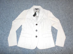 TALBOTS NEW! W/TAGS WOMENS USA 2 MERINO WOOL BLEND IVORY BLAZER JACKET - Picture 1 of 3