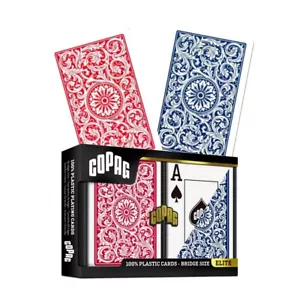 Copag Elite Ponte Misura Carte da Gioco Doppio Jumbo Indice Rosso Blu 597-3 - Foto 1 di 5
