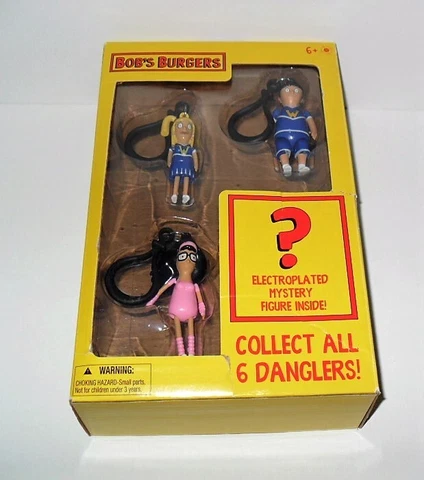 BOB'S BURGERS 3 PIECE DANGLERS BOX SET & 1 RANDOM ELECTROPLATED CHASE FIGURE #B Cover