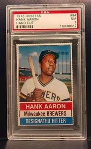 1976 Hostess Hand Cut #94 HANK AARON Graded PSA 7 Milwaukee Brewers - Picture 1 of 2
