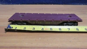 Marx 4528 Erie Maroon Flatcar Yellow Lettering O 8 Wheel 626119 - Picture 1 of 7