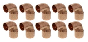 (10 PCS) - 1" x 3/4" Copper 90° Reducing Elbows C x C Lead Free Plumbing Fitting - Picture 1 of 1