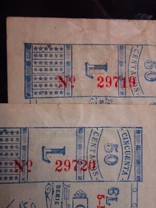 Mexico Chihuahua 50 Centavos 1914 PS527 Sequential Pair i9719 North Division - Picture 1 of 3