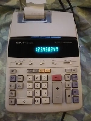 Sharp EL-2192RII Electronic Calculator - 12 Digit - 2 Color Printer  - Image 1 of 4