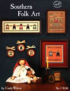 SOUTHERN FOLK ART bambole primitive campionatore motivo punto croce country volantino - Foto 1 di 1