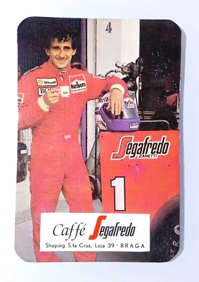 ALAIN PROST & SEGAFREDO & MCLAREN ✱ Rare Vintage Formula 1 Pocket Calendar 1987 - Image 1 of 4