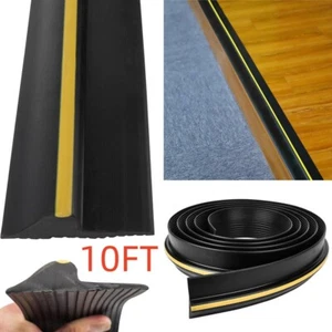 10FT Garage Door Floor Threshold Black Rubber Yellow No-trip Safety Strip UK - Picture 1 of 11