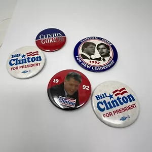 Botones Bill Clinton Al Gore 1992 1996 Prendedores Elecciones Presidenciales de Estados Unidos - Imagen 1 de 4