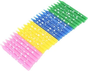 Chef Craft 24pc Assorted Color 2.5 Inch Tall Classic Star Birthday Candles Set - Picture 1 of 4
