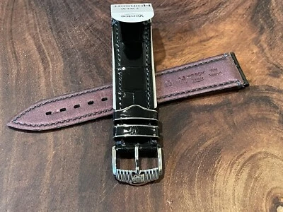 Correa de reloj de cuero de cocodrilo genuino HIRSCH Venice 20 mm hebilla de acero inoxidable Foto 1 de 4