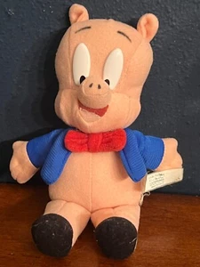 Warner Bros PORKY PIG Plush Bean Bag Stuffed Animal Toy Play by Play 1998 - Picture 1 of 5