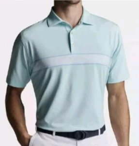 Peter Millar Polo Shirt Summer Comfort Light Blue Striped Men’s Size X-Large - Picture 1 of 5
