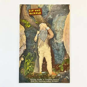 Postkarte Aussichtspunkt Mtn TN Rip Van Winkle mit einer Schrotflinte Felsenstadt Gärten - Bild 1 von 7
