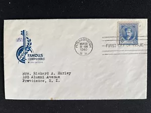 882 Famous American Composer Edward A. MacDowell Farnam FDC 1940 Peterborough NH - Picture 1 of 2