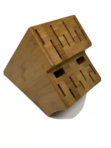 The Pampered Chef Wooden Bamboo 16 Slot Knife Block - Picture 1 of 7