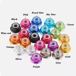 Quality Aluminum Alloy Flange Lock Nuts Anti-loose Nut M2 M3 M4 M5 M6 Multicolor - Picture 1 of 6