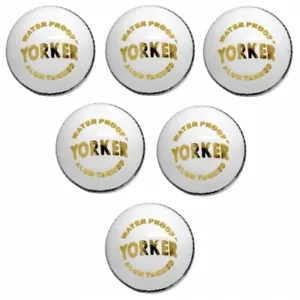 5 1/2 OZ Alum Tanned Yorker White Leather Cricket Ball 4 Piece Pack of 6 - Picture 1 of 3