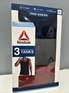 Reebok Tank Tops Men's Size Medium Multicolor Polyester Blend Pro-Series 3 Pack - Picture 1 of 2