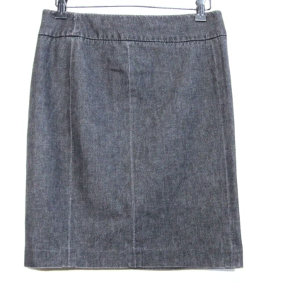 Saia Vince Feminina 6 Jeans Elástico Cinza Carvão Lápis Comprimento do Joelho - Imagem 1 de 4