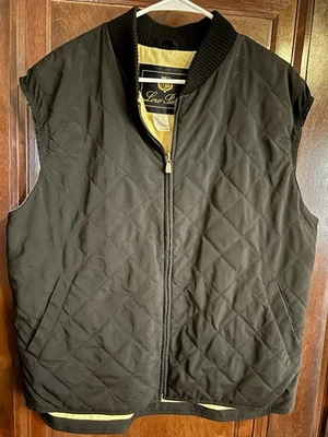 Designer Loro Piana Italian Vest Black Quilted Italy Cashmere Blend Lining 25x28 - Image 1 of 4